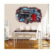 Sticker decorativ, Gaura in perete 3D, Masina, 85 cm, 1013STK Sticker decorativ, Gaura in perete 3D, Masina, 85 cm, 1013STK