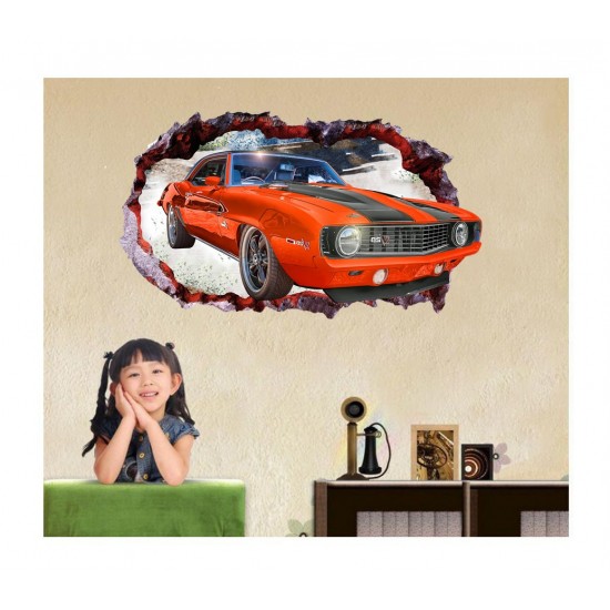 Sticker decorativ, Gaura in perete, Masina, 80 cm, 1006STK-1 Sticker decorativ, Gaura in perete, Masina, 80 cm, 1006STK-1