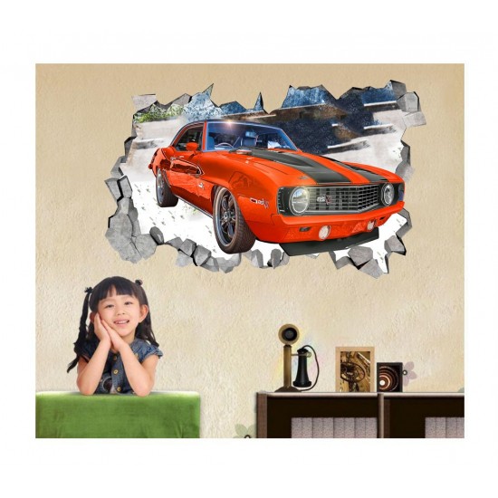 Sticker decorativ, Gaura in perete, Masina, 80 cm, 1006STK-2 Sticker decorativ, Gaura in perete, Masina, 80 cm, 1006STK-2