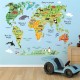 Sticker decorativ, Harta lumii a animalelor, 140 cm, 750STK Sticker decorativ, Harta lumii a animalelor, 140 cm, 750STK