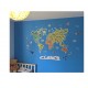 Sticker decorativ, Harta lumii a animalelor, 140 cm, 750STK Sticker decorativ, Harta lumii a animalelor, 140 cm, 750STK
