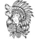 Sticker decorativ, Indian girl, 80 cm, 1078STK