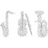 Sticker decorativ, Instrumente muzicale, 55 cm, 1146STK