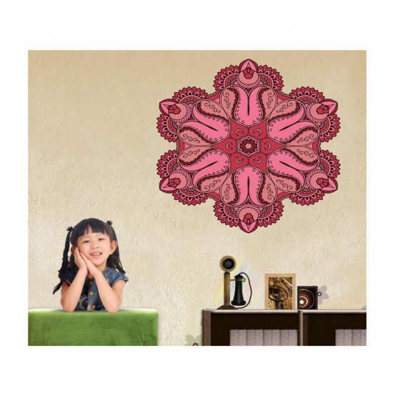 Sticker decorativ Mandala, Rosu, 50 cm , 1064STK Sticker decorativ Mandala, Rosu, 50 cm , 1064STK