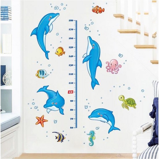 Sticker decorativ, Masuratoare cu Delfini, 160 cm, 773STK Sticker decorativ, Masuratoare cu Delfini, 160 cm, 773STK