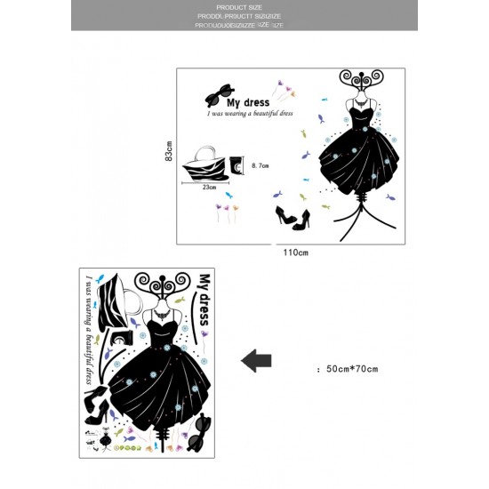 Sticker decorativ, Moda, My dress, 110 cm, 701STK