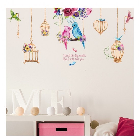 Sticker decorativ, Pasari, Colivie, 141 cm, 734STK Sticker decorativ, Pasari, Colivie, 141 cm, 734STK