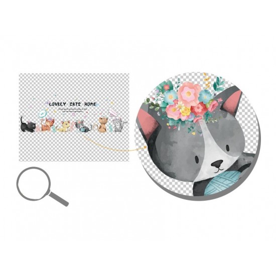 Sticker decorativ, Pisici, Lovely cats home, 135 cm, 728STK Sticker decorativ, Pisici, Lovely cats home, 135 cm, 728STK