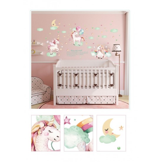 Sticker decorativ, Poney, Fairy tale world, 116 cm, 729STK Sticker decorativ, Poney, Fairy tale world, 116 cm, 729STK