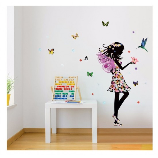 Sticker decorativ, Printesa, Fluturi, 110 cm, 730STK Sticker decorativ, Printesa, Fluturi, 110 cm, 730STK