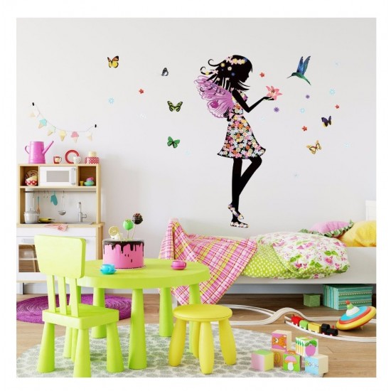 Sticker decorativ, Printesa, Fluturi, 110 cm, 730STK Sticker decorativ, Printesa, Fluturi, 110 cm, 730STK