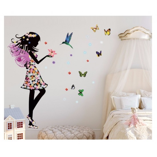 Sticker decorativ, Printesa, Fluturi, 110 cm, 730STK Sticker decorativ, Printesa, Fluturi, 110 cm, 730STK