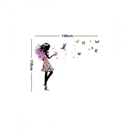 Sticker decorativ, Printesa, Fluturi, 110 cm, 730STK Sticker decorativ, Printesa, Fluturi, 110 cm, 730STK