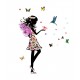 Sticker decorativ, Printesa, Fluturi, 110 cm, 730STK Sticker decorativ, Printesa, Fluturi, 110 cm, 730STK