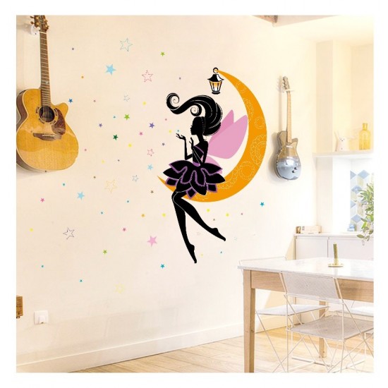 Sticker decorativ, Printesa pe luna, 122 cm, 707STK Sticker decorativ, Printesa pe luna, 122 cm, 707STK