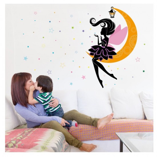 Sticker decorativ, Printesa pe luna, 122 cm, 707STK Sticker decorativ, Printesa pe luna, 122 cm, 707STK