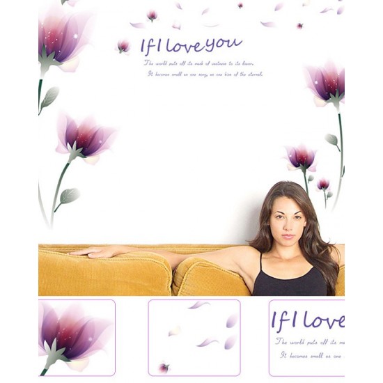 Sticker decorativ, Romantic Flowers, 155 cm, 763STK Sticker decorativ, Romantic Flowers, 155 cm, 763STK