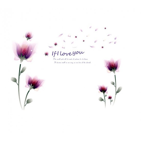 Sticker decorativ, Romantic Flowers, 155 cm, 763STK Sticker decorativ, Romantic Flowers, 155 cm, 763STK