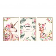 Sticker decorativ, Tablou flamingo, 93 cm, 791STK Sticker decorativ, Tablou flamingo, 93 cm, 791STK