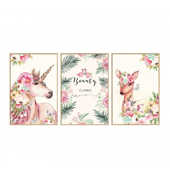 Sticker decorativ, Tablou flamingo, 93 cm, 791STK Sticker decorativ, Tablou flamingo, 93 cm, 791STK