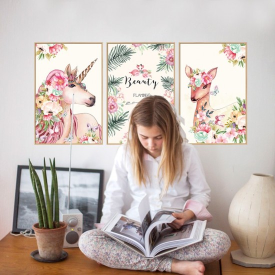 Sticker decorativ, Tablou flamingo, 93 cm, 791STK Sticker decorativ, Tablou flamingo, 93 cm, 791STK