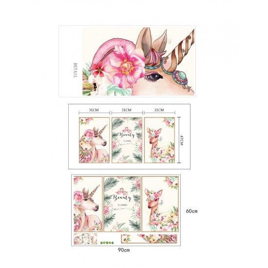 Sticker decorativ, Tablou flamingo, 93 cm, 791STK Sticker decorativ, Tablou flamingo, 93 cm, 791STK