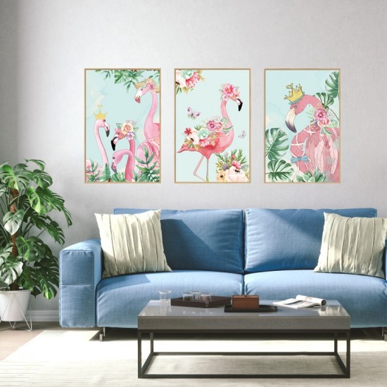 Sticker decorativ, Tablou flamingo, 93 cm, 806STK Sticker decorativ, Tablou flamingo, 93 cm, 806STK