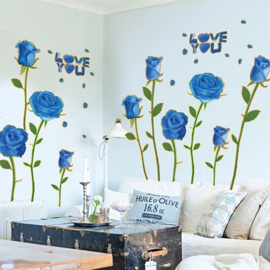 Sticker decorativ, Trandafiri albastrii, 100 cm, 817STK Sticker decorativ, Trandafiri albastrii, 100 cm, 817STK