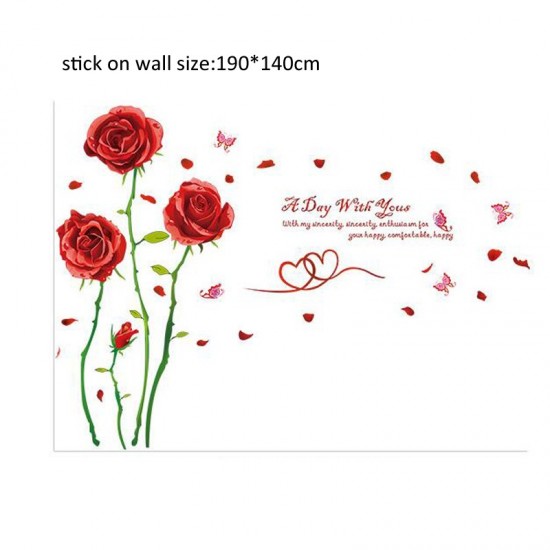 Sticker decorativ, Trandafiri rosii, 190 cm, 780STK Sticker decorativ, Trandafiri rosii, 190 cm, 780STK
