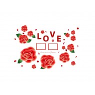 Sticker decorativ, Trandafiri rosii cu 2 rame foto, 120 cm, 793STK Sticker decorativ, Trandafiri rosii cu 2 rame foto, 120 cm, 793STK