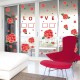 Sticker decorativ, Trandafiri rosii cu 2 rame foto, 120 cm, 793STK Sticker decorativ, Trandafiri rosii cu 2 rame foto, 120 cm, 793STK