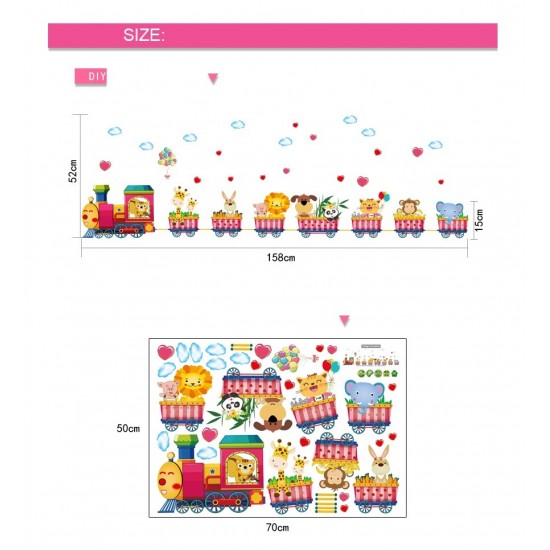Sticker decorativ, Trenulet cu animale, 158 cm, 716STK Sticker decorativ, Trenulet cu animale, 158 cm, 716STK