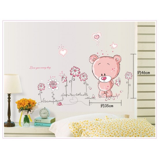 Sticker decorativ, Ursulet, Love you every day, 100 cm, 713STK Sticker decorativ, Ursulet, Love you every day, 100 cm, 713STK