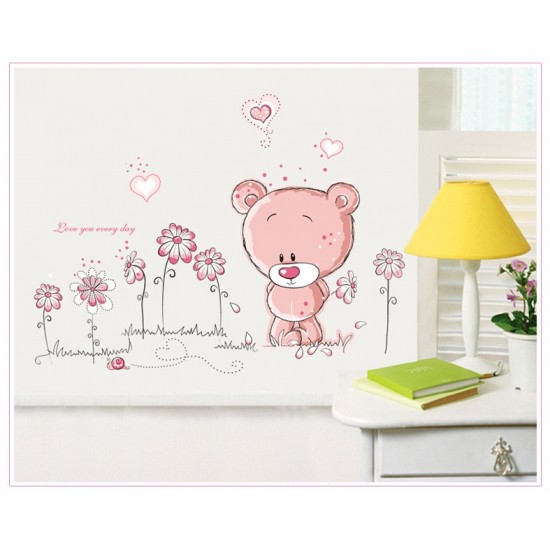 Sticker decorativ, Ursulet, Love you every day, 100 cm, 713STK Sticker decorativ, Ursulet, Love you every day, 100 cm, 713STK