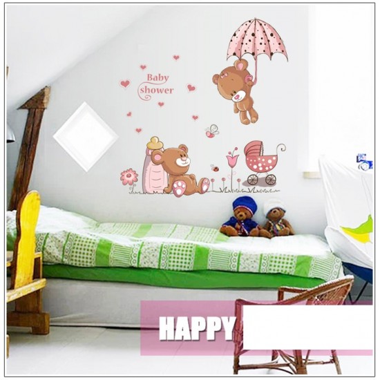Sticker decorativ, Ursuleti, Baby shower, 77 cm, 712STK