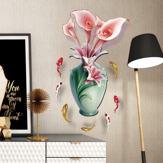 Sticker decorativ, Vaza cu flori, 65 cm, 814STK Sticker decorativ, Vaza cu flori, 65 cm, 814STK