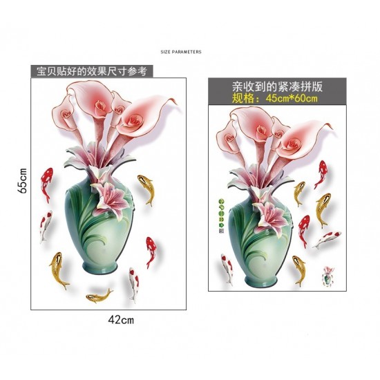 Sticker decorativ, Vaza cu flori, 65 cm, 814STK Sticker decorativ, Vaza cu flori, 65 cm, 814STK