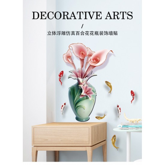 Sticker decorativ, Vaza cu flori, 65 cm, 814STK Sticker decorativ, Vaza cu flori, 65 cm, 814STK