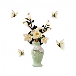 Sticker decorativ, Vaza cu flori, 75 cm, 815STK