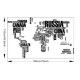 Sticker decorativ, World Map, 190 cm, 757STK Sticker decorativ, World Map, 190 cm, 757STK