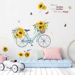 Sticker decorativ cu Bicicleta si flori, 120 cm, 1132STK Sticker decorativ cu Bicicleta si flori, 120 cm, 1132STK