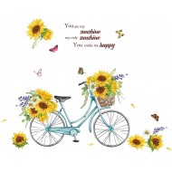 Sticker decorativ cu Bicicleta si flori, 120 cm, 1132STK Sticker decorativ cu Bicicleta si flori, 120 cm, 1132STK