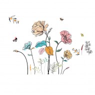 Sticker decorativ cu Flori colorate, 120 cm, 1134STK Sticker decorativ cu Flori colorate, 120 cm, 1134STK