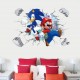 Sticker decorativ cu Mario si Sonic, 60 cm, 1100STK Sticker decorativ cu Mario si Sonic, 60 cm, 1100STK