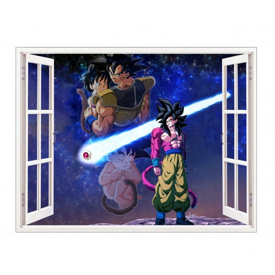 Sticker decorativ, fereastra 3D, Dragon Ball, 85 cm, 1025STK Sticker decorativ, fereastra 3D, Dragon Ball, 85 cm, 1025STK
