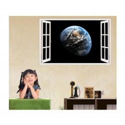 Sticker decorativ, fereastra 3D, Planeta, 85 cm, 1036STK Sticker decorativ, fereastra 3D, Planeta, 85 cm, 1036STK