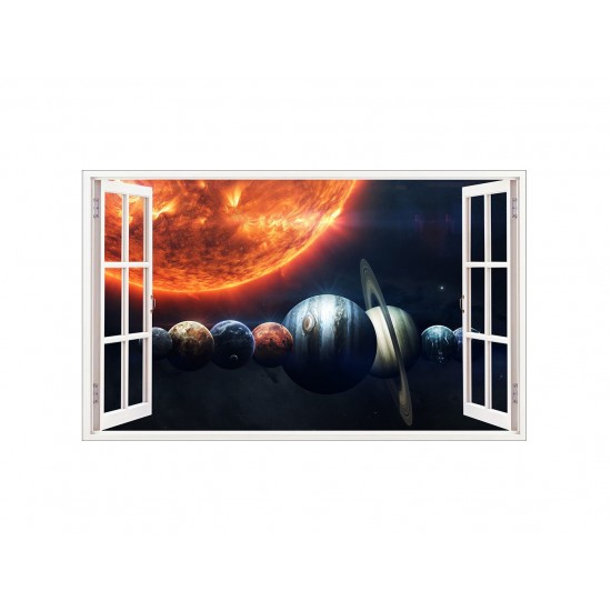 Sticker decorativ, fereastra 3D, Planeta, 85 cm, 1037STK Sticker decorativ, fereastra 3D, Planeta, 85 cm, 1037STK