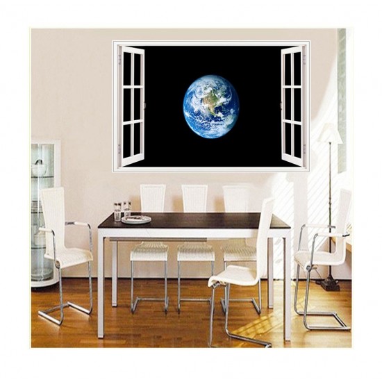 Sticker decorativ, fereastra 3D, Planeta, 85 cm, 1038STK Sticker decorativ, fereastra 3D, Planeta, 85 cm, 1038STK