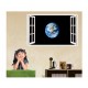 Sticker decorativ, fereastra 3D, Planeta, 85 cm, 1038STK Sticker decorativ, fereastra 3D, Planeta, 85 cm, 1038STK