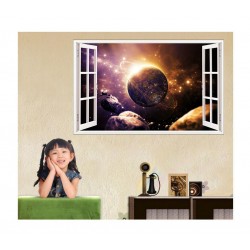 Sticker decorativ, fereastra 3D, Planeta, 85 cm, 1042STK Sticker decorativ, fereastra 3D, Planeta, 85 cm, 1042STK
